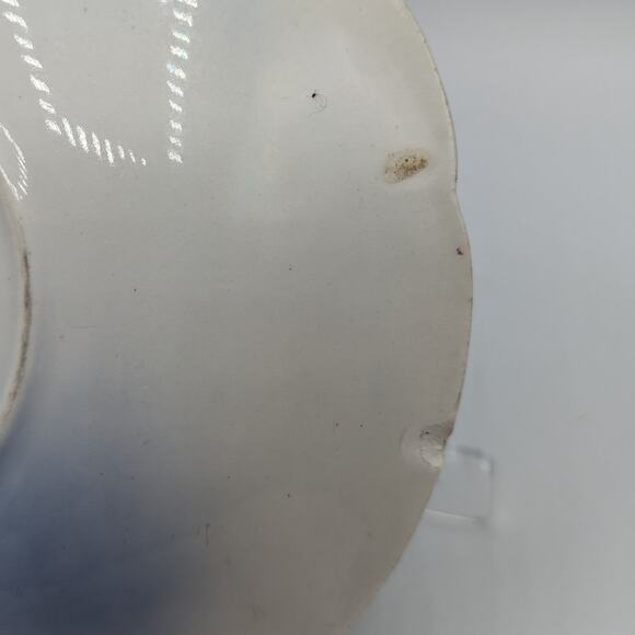 C1820 Johnson Brothers Semi Porcelain Flow Blue Tulip Royal Gold Accents 6 Plate - Picture 6 of 12